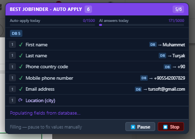 Live Auto-Apply Overlay — Best JobFinder app screenshot